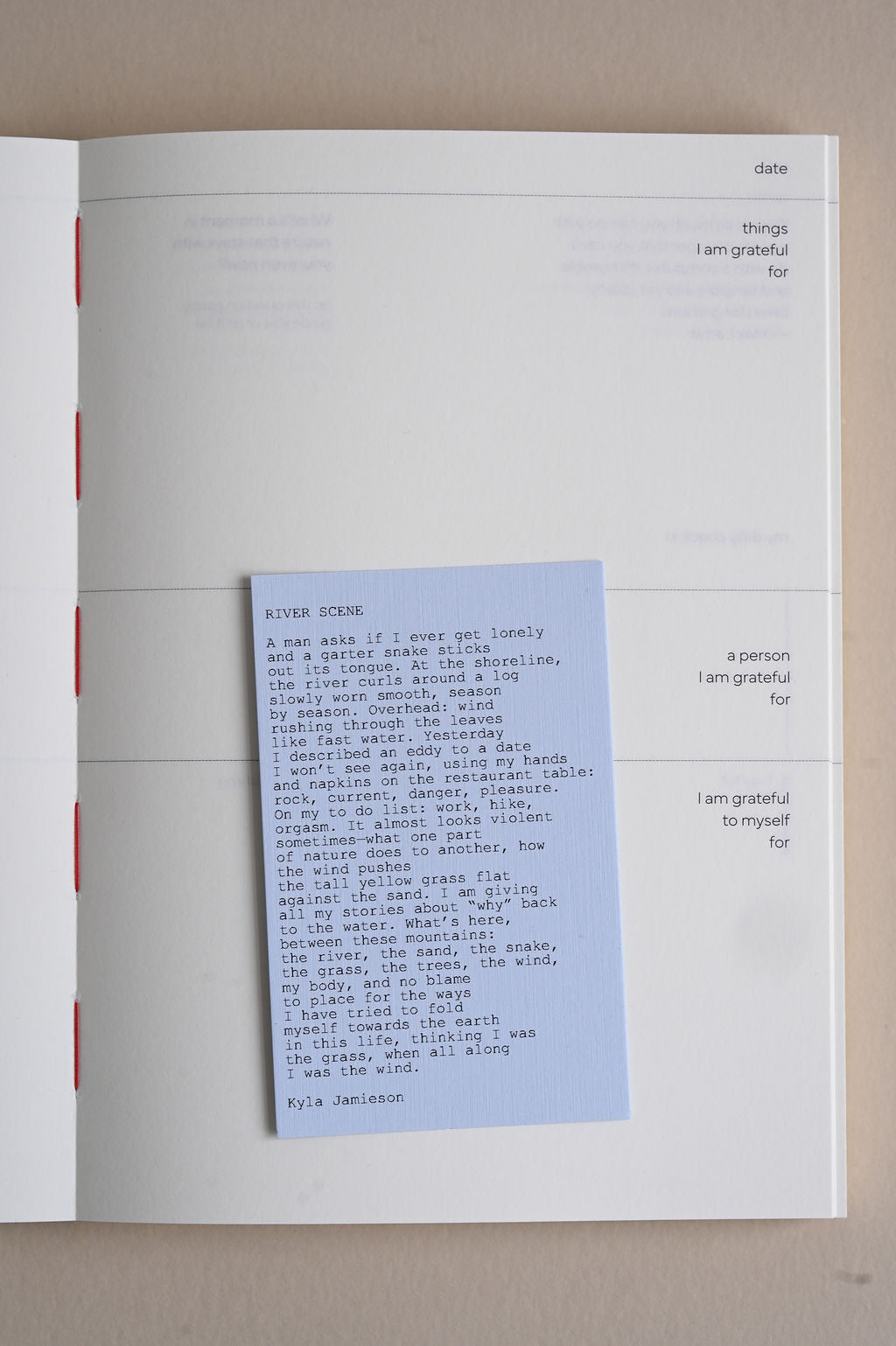 Gratitude journal · stone